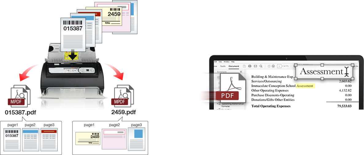 SmartOffice PS188 quét và lưu tài liệu dưới các định dạng số phổ biến