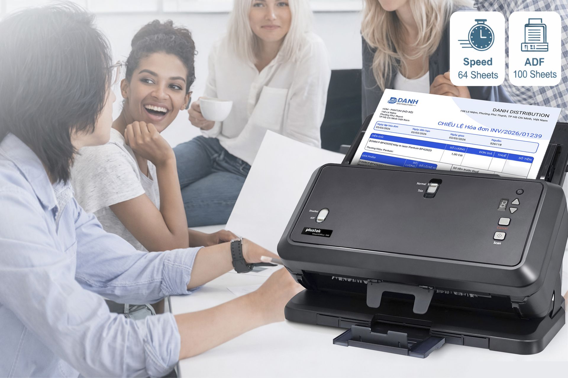 Máy quét tốc độ cao tương thích TWAIN Máy quét tốc độ 64 trang/phút, hỗ trợ khổ A3, tương thích chuẩn TWAIN